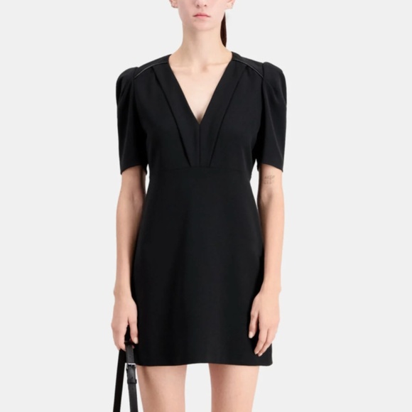 The Kooples Trend Short black crepe dress - Picture 1 of 8